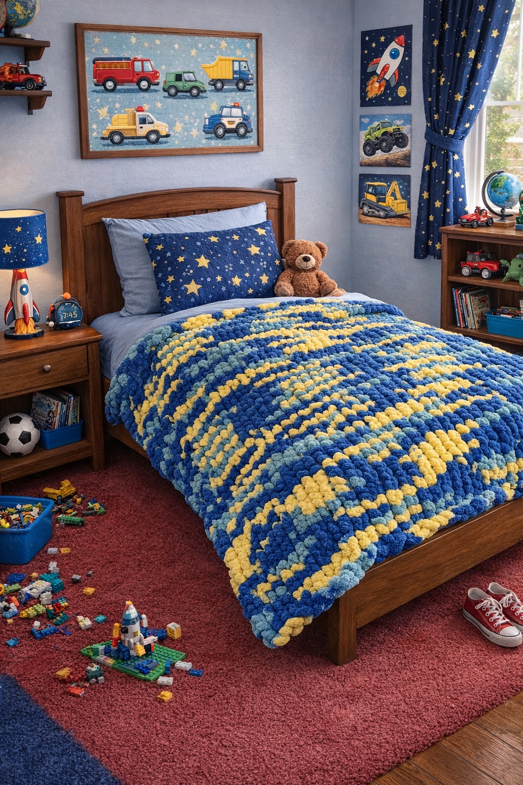 Handmade chunky knit blanket
