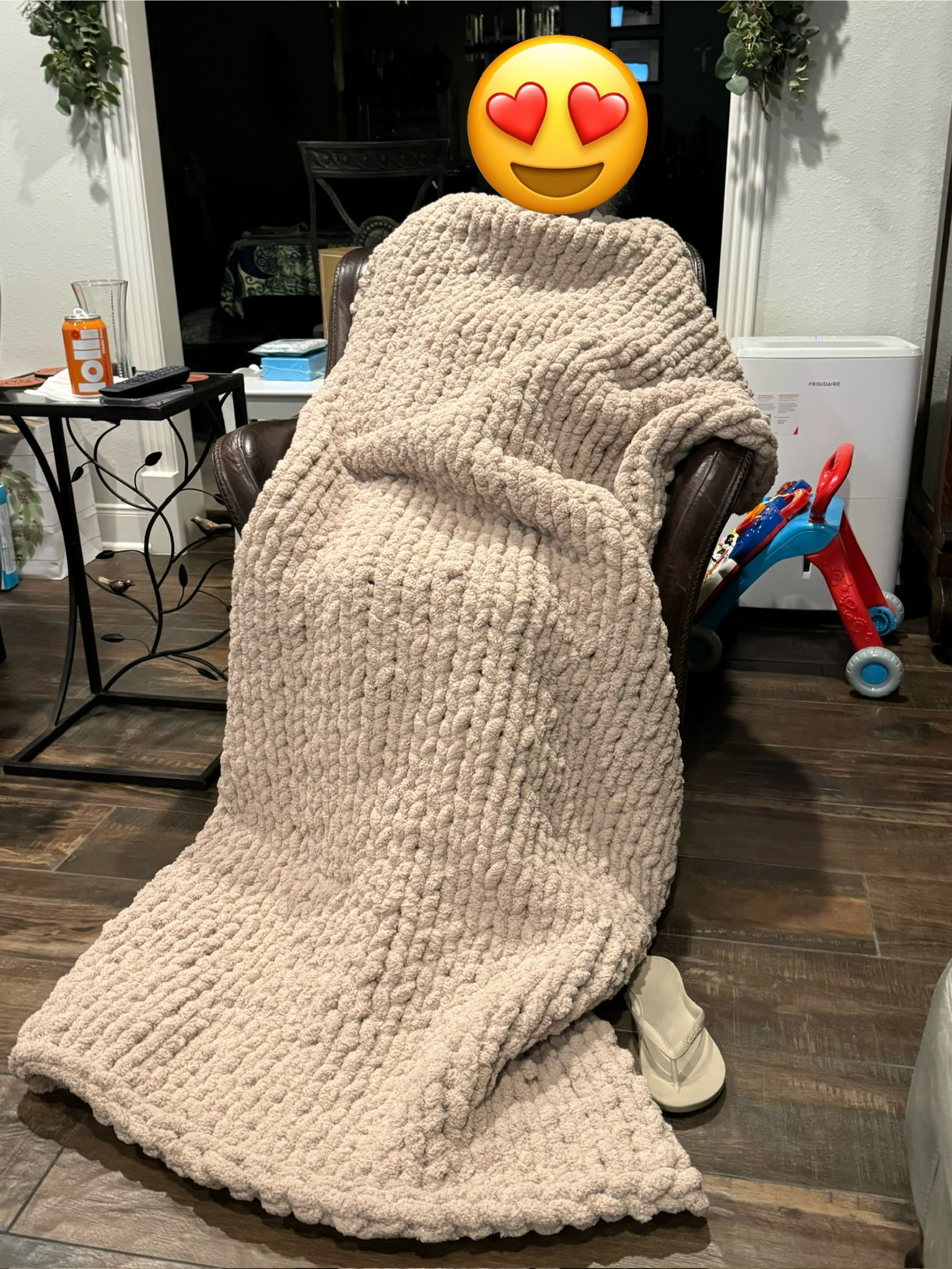 Handmade chunky knit blanket